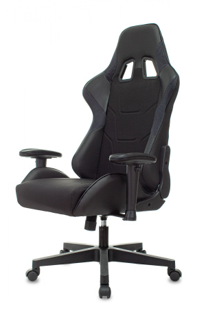 Кресло игровое Zombie Thunder 1 черный/карбон ткань/эко.кожа с подголов. крестов. пластик