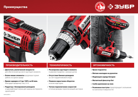 Дрель-шуруповерт Зубр ДШЛ-145-22 аккум. патрон:быстрозажимной (кейс в комплекте)