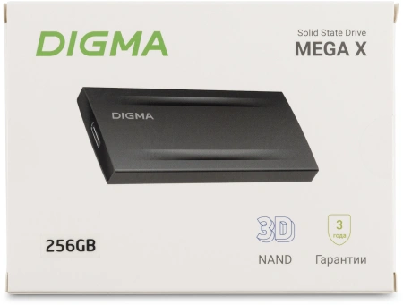 Накопитель SSD Digma USB 3.2 256GB DGSM8256G2MGG MEGA X 1.8"
