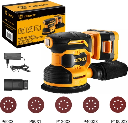 Эксцентриковая шлифмашина Deko DKCG-125 D125мм аккум. (084-1041)