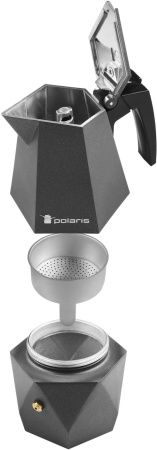 Кофеварка Polaris Kontur-4C алюминий серый (015182)