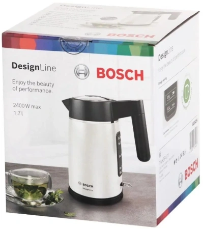 Чайник Bosch TWK5P471 1.7л. 2400Вт серый/черный (металл/пластик)