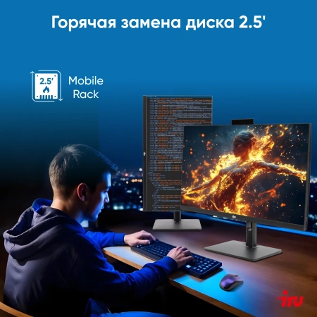 Моноблок IRU 23ID 23.8" Full HD i7 1255U/16Gb/SSD512Gb UHDG 730/noOS/черный 1920x1080