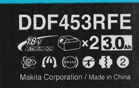 Дрель-шуруповерт Makita DDF453RFE аккум. патрон:быстрозажимной (кейс в комплекте)
