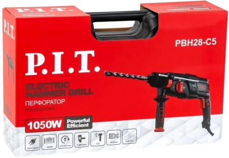 Перфоратор P.I.T. PBH28-C5 патрон:SDS-plus уд.:3.2Дж 1050Вт (кейс в комплекте)