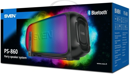 Колонка порт. Sven PS-860 черный 100W 1.0 BT/3.5Jack 5400mAh (SV-022518)