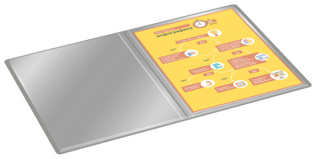 Папка с 30 прозр.вклад. Buro -ECB30GREY A4 пластик 0.5мм серый