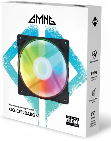 Вентилятор GMNG GG-CF120ARGB1-PWMBK 120x120x25 4-pin LED Ret