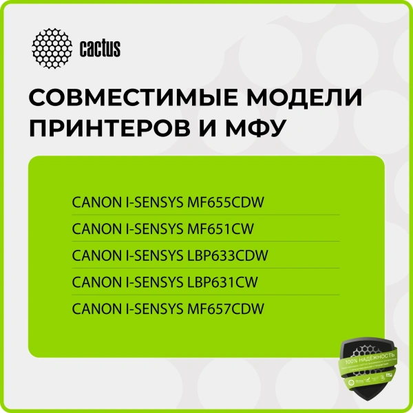 Картридж лазерный Cactus CS-C067HY 067HY желтый (2350стр.) для Canon i-SENSYS LBP631Cw/LBP633Cdw/MF6