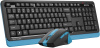 Клавиатура + мышь A4Tech Fstyler FG1035 клав:черный/синий мышь:черный/синий USB беспроводная Multimedia (FG1035 NAVY BLUE)