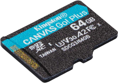 Флеш карта microSDXC 64Gb Class10 Kingston SDCG3/64GBSP Canvas Go! Plus w/o adapter