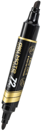 Маркер перманентный Deli EU72-BK двойной пиш. наконечник 1-5мм черный