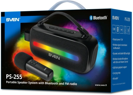 Колонка порт. Sven PS-235 черный 12W 2.0 BT 3600mAh (SV-022075)