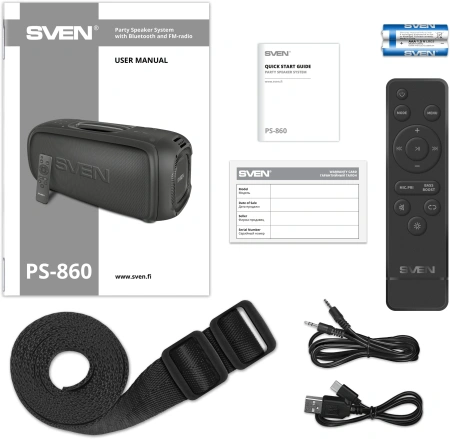 Колонка порт. Sven PS-860 черный 100W 1.0 BT/3.5Jack 5400mAh (SV-022518)