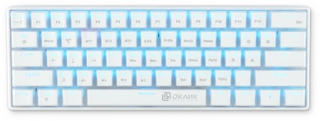 Клавиатура Оклик K763W механическая белый USB беспроводная BT/Radio Multimedia for gamer LED (1920562)
