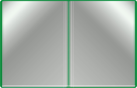 Папка с 60 прозр.вклад. Бюрократ -BPV60GRN A4 пластик 0.7мм торц.карм с бум. встав зеленый