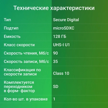 Флеш карта microSDXC 128Gb Class10 Digma CARD10 + adapter