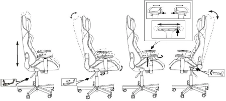 Кресло игровое Knight ARMOR черный ромбик эко.кожа с подголов. крестов. металл