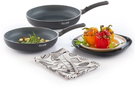 Сковорода Rondell Drive RDA-884 круглая 24см покрытие: Xylan Plus ручка несъемная (без крышки) серый