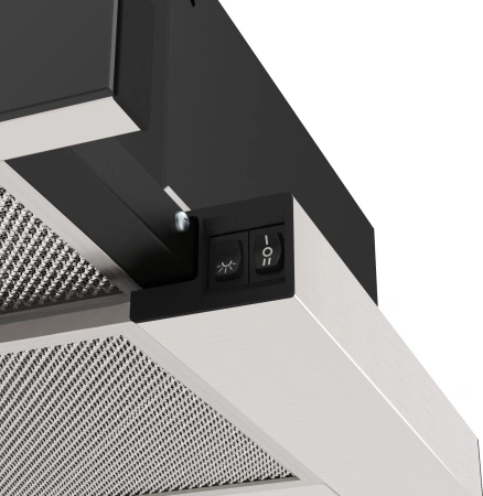 Вытяжка встраиваемая Elikor Интегра Glass 50Н-400-В2Д нержавеющая сталь/стекло черное управление: кнопочное (1 мотор)