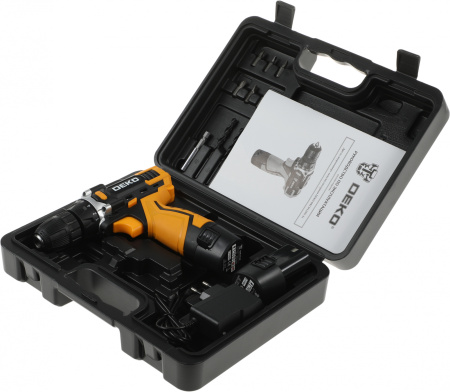 Дрель-шуруповерт Deko DKCD12FU-Li SET3 аккум. патрон:быстрозажимной (кейс в комплекте) (063-4173)