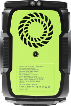 Мобильный аккумулятор Cactus CS-PCS144-EC5 40000mAh 2.1A черный/зеленый