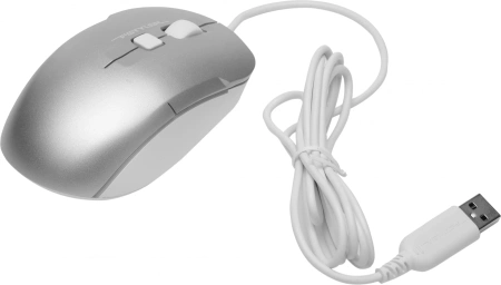Мышь A4Tech Fstyler FM26S серебристый/белый оптическая (1600dpi) silent USB для ноутбука (4but)