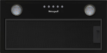 Вытяжка встраиваемая Weissgauff Alpha 50 PB BL черный управление: кнопочное (1 мотор)
