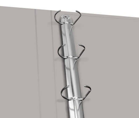 Папка на 4-х D-кольцах Бюрократ -0840/4DGREY A4 пластик 0.8мм кор.40мм внутр. с вставкой серый