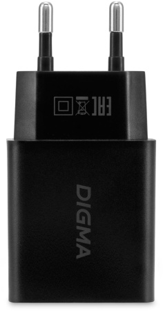 Сетевое зар./устр. Digma DGW2D 20W 3A+1A (PD+QC) USB-C/USB-A универсальное черный (DGW2D0F110BK)