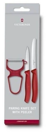 Набор ножей кухон. Victorinox Swiss Classic (6.7111.35) компл.:3предм. овощеч. красный карт.коробка
