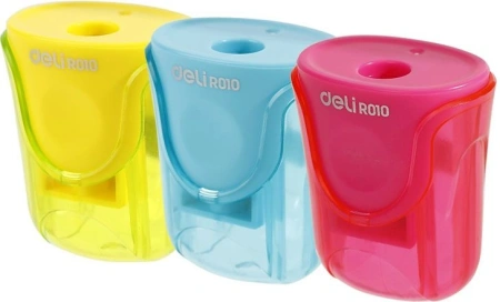 Точилка для карандашей ручная Deli ER01000-MT 1 отверстие пластик ассорти блистер