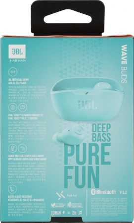 Гарнитура вкладыши JBL Wave Buds мятный беспроводные bluetooth (JBLWBUDSMIT)