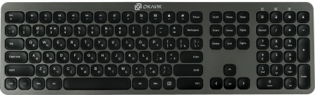 Клавиатура + мышь Оклик 300M клав:серый мышь:серый/черный USB беспроводная slim (1488402)
