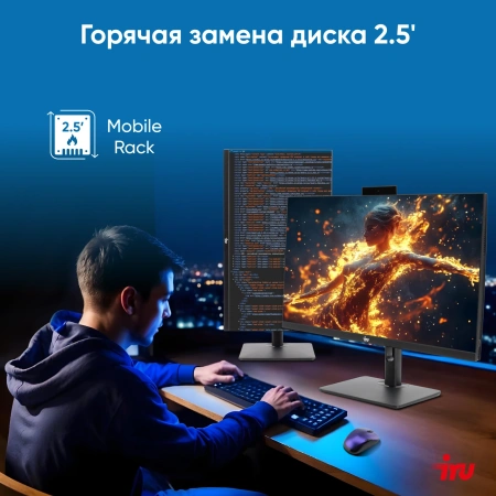 Моноблок IRU 23ID 23.8" Full HD i3 12100/8Gb/SSD256Gb UHDG 730/noOS/черный 1920x1080