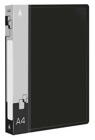 Папка на 4-х кольцах Бюрократ -0840/4RBLCK A4 пластик 0.8мм кор.40мм внутр. с вставкой черный