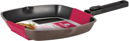 Сковорода-гриль Rondell Praline RDA-1567 квадратная 28см покрытие: Xylan Plus ручка съемная (без крышки) коричневый