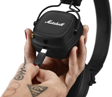 Гарнитура накладные Marshall Major IV черный беспроводные bluetooth (1005773)