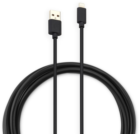 Кабель Buro USB-IP-1.2B2A USB (m)-Lightning (m) 1.2м черный