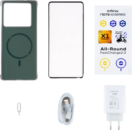 Смартфон Infinix Note 40 Pro X6850 256Gb 12Gb зеленый 3G 4G 2Sim 6.78" AMOLED 1080x2436 And14 108Mpi