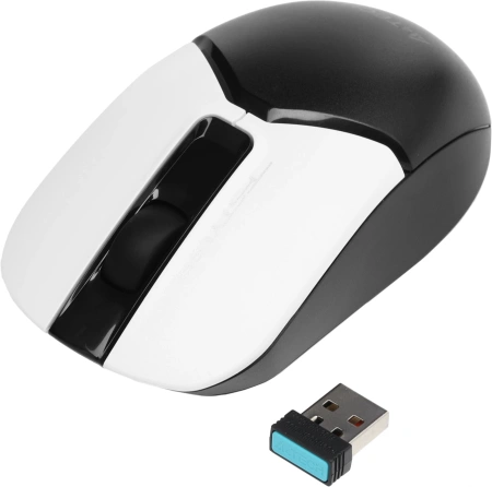 Мышь A4Tech Fstyler FB12 белый/черный оптическая (1200dpi) беспроводная BT/Radio USB (3but)