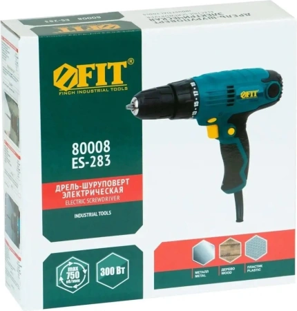 Дрель-шуруповерт FIT ES-283 300Вт патрон:быстрозажимной (80008)