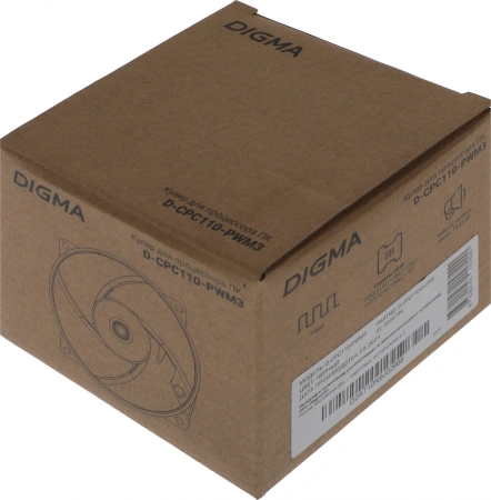 Устройство охлаждения(кулер) Digma D-CPC110-PWM3 92x92x25mm Soc-1200/1150/1151/1155 черный 4-pin 25dB Al+Cu 110W 350gr Ret