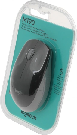 Мышь Logitech M190 черный/серый оптическая 1000dpi беспров. USB 2but (910-005906)