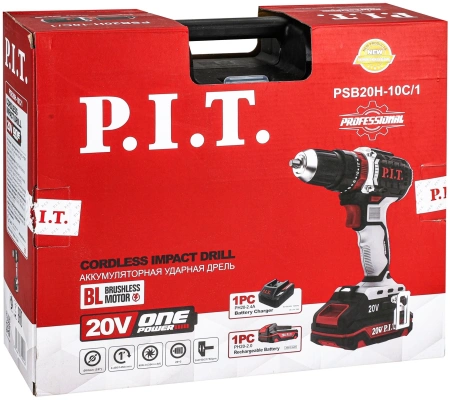 Дрель-шуруповерт P.I.T. PSB20H-10C/1 аккум. патрон:быстрозажимной