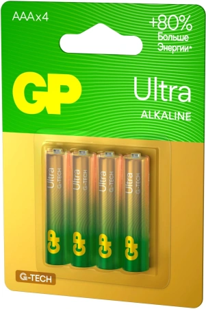 Батарея GP Ultra Alkaline 24AUA21-2CRSBC4 AAA (4шт) блистер