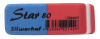 Ластик Silwerhof Star 80 181149 41x14x8мм каучук термопластичный синий