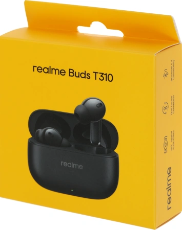 Гарнитура внутриканальные Realme Buds T310 черный беспроводные bluetooth в ушной раковине (6941764436886)