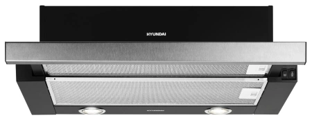 Вытяжка встраиваемая Hyundai HBH 6232 IX нержавеющая сталь/черный управление: кнопочное (1 мотор)