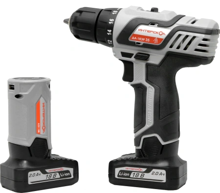 Дрель-шуруповерт Интерскол ДА-18ЭР+ подарок АЗУ-18В аккум. патрон:быстрозажимной (436.2.2.15)